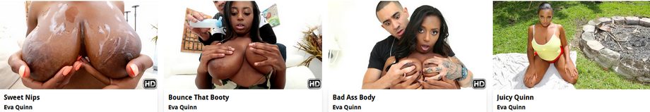 Busty Ebony babe Eva Quinn sex scenes